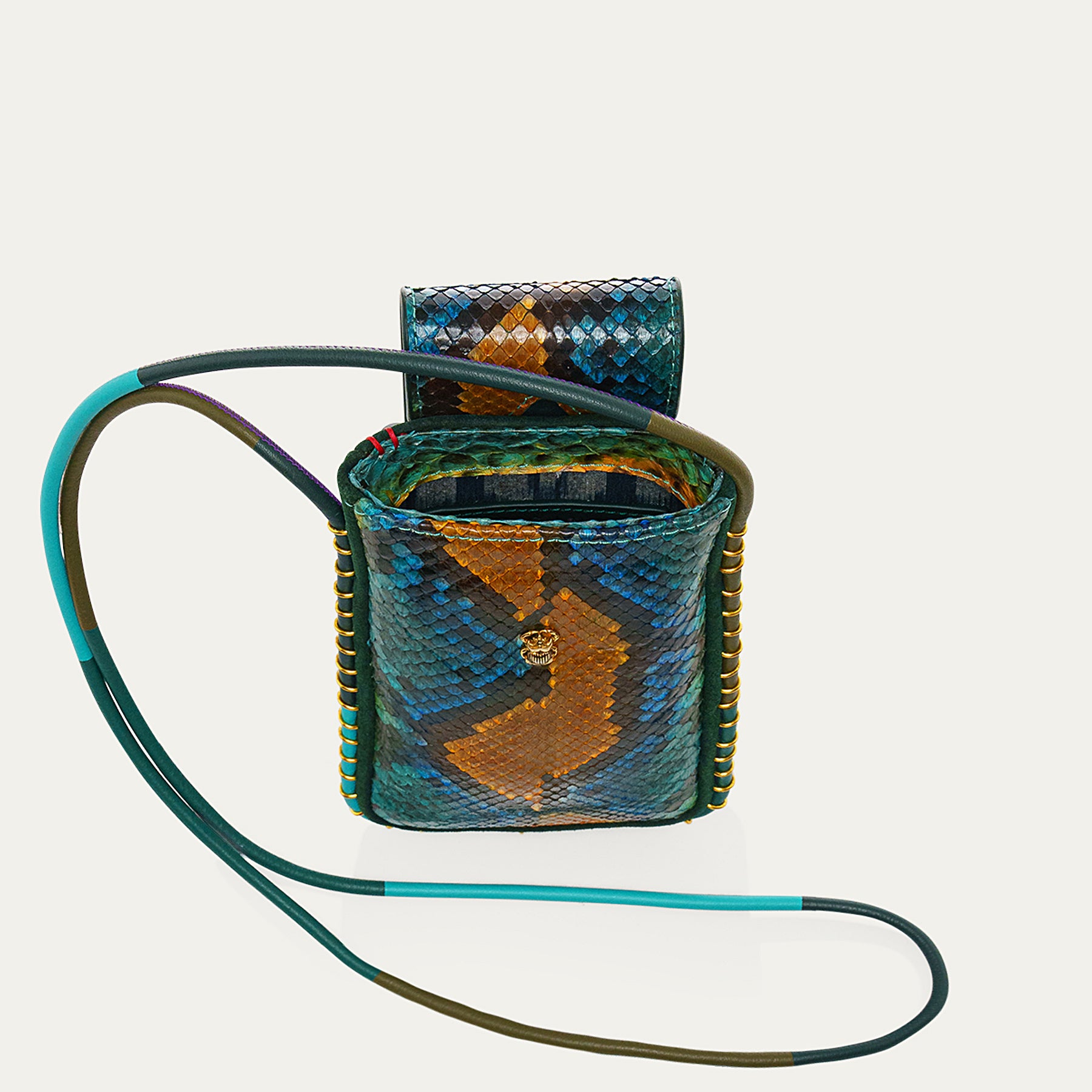 Etui à lunettes Emile Python Lotus Bleu