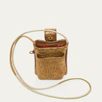 Etui à Telephone Double Marcus Cuir Bubble Or Antique