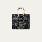 Etui Airpod Jamie Cuir Noir Imprimé Bandana