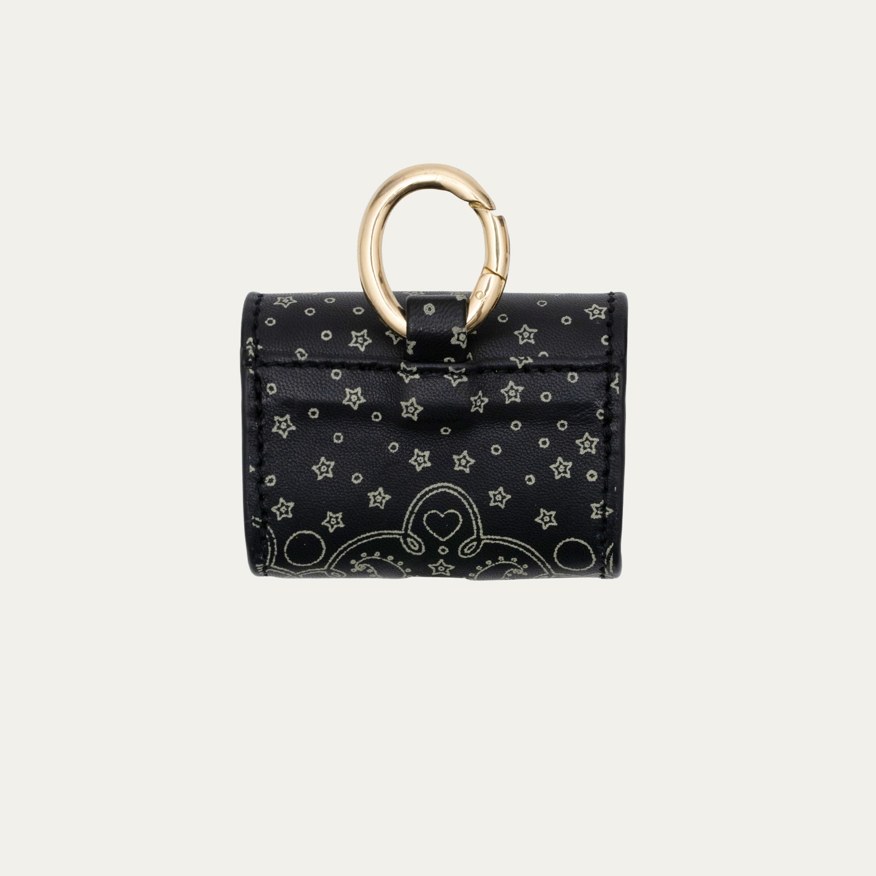 Etui Airpod Jamie Cuir Noir Imprimé Bandana