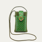 Etui Double Marcus Cuir Tressé Romarin