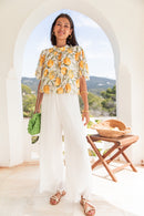 ÉZIA Blanche - Blouse Citrons
