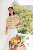 ÉZIA Blanche - Blouse Citrons