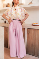 ÉZIA Jaune/Blanc - Blouse Fleurie