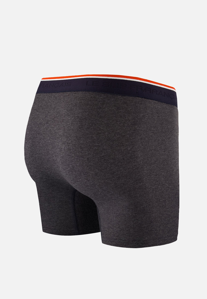Boxer Long Gris Foncé En Coton - Michel Gris