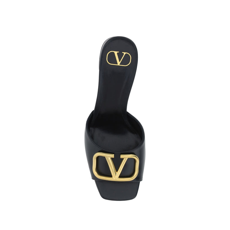 Sandales - Valentino Garavani Vlogo Leather - Black