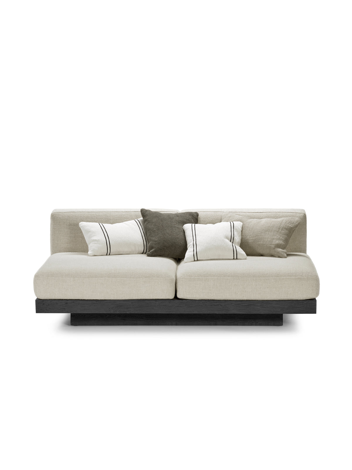 Rudolph - Banc 2 Places D'intérieur - Aluminium, Bois Et Tissu D'ameublement - Bone Noir