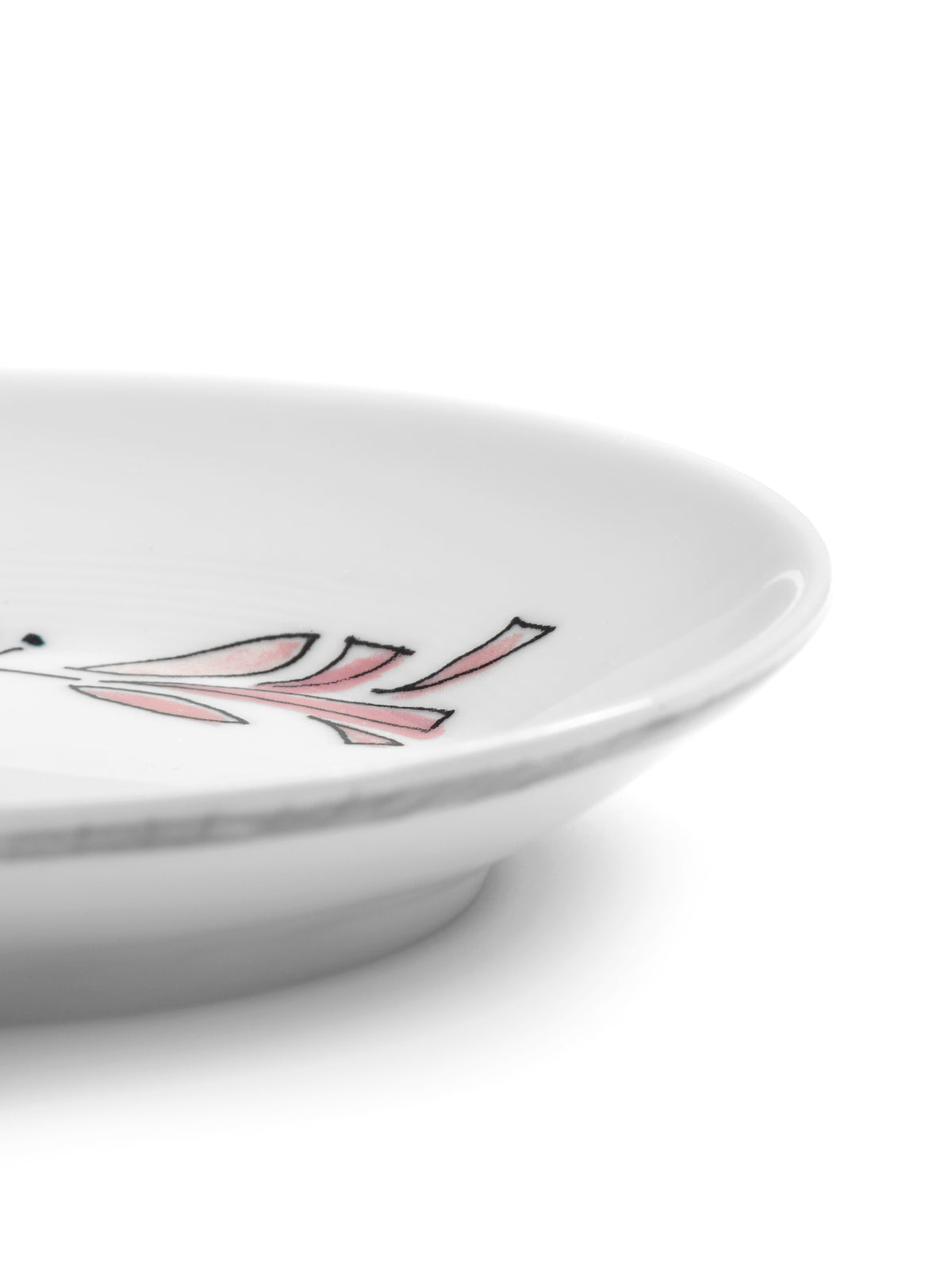 Midnight Flowers - Lot De 2 Assiettes D'accompagnement - Porcelaine Bone China - Fiore Rosa