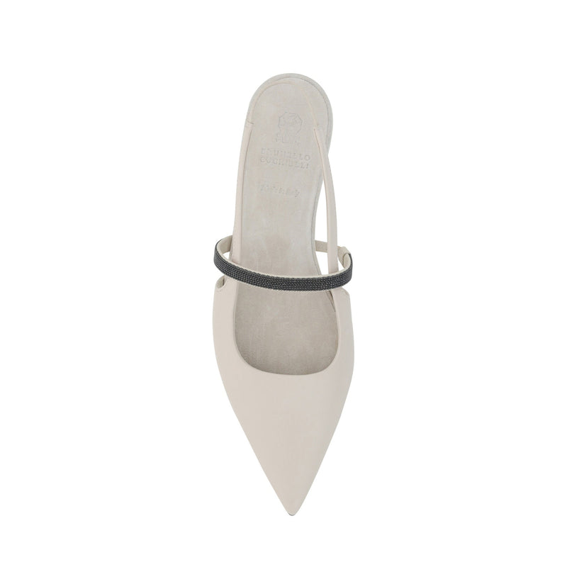 Ballerines - Brunello Cucinelli Slingback Flats - Cream