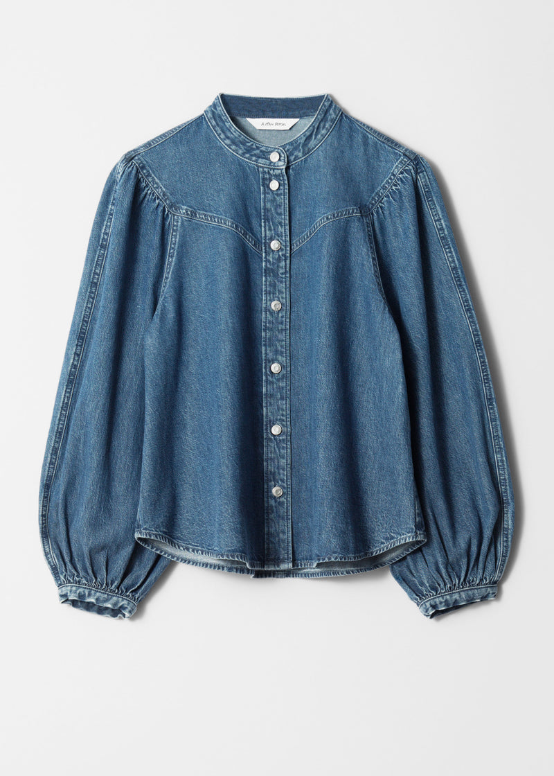 Blouse Pa Tina Denim Blouse - Blue - Women