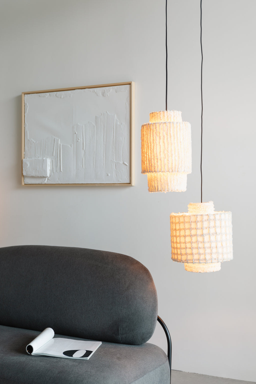 Arjun Large - Pendant light - Cotton - Beige