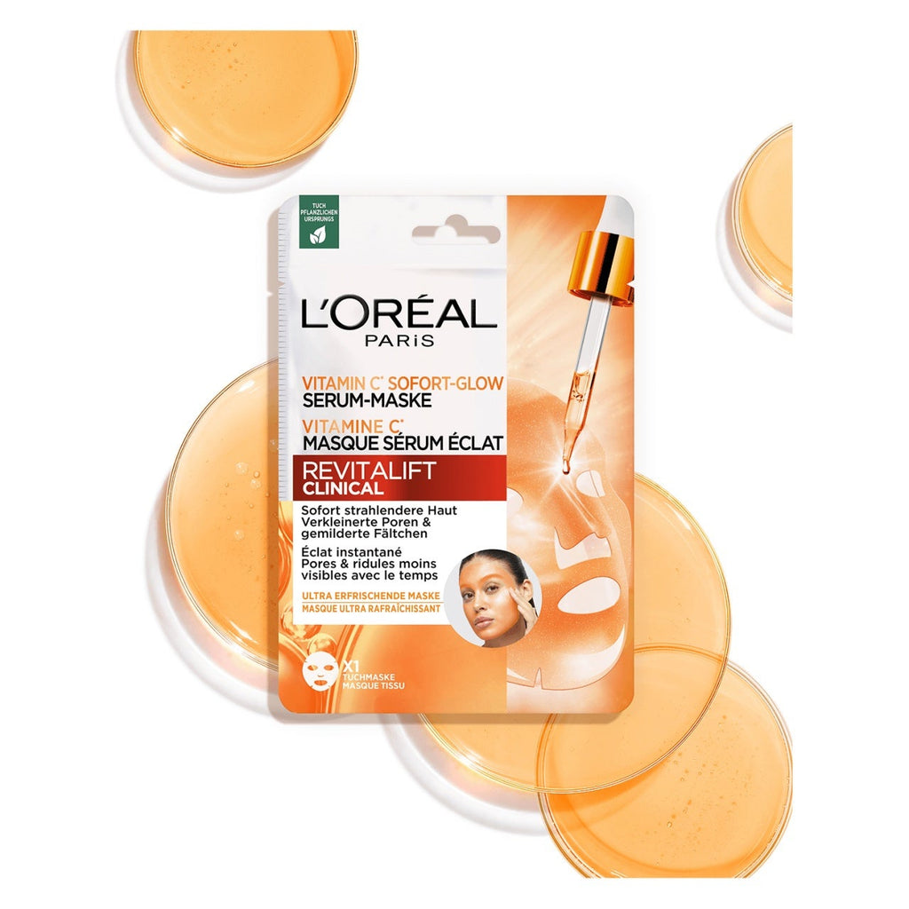 Paquete de 5 - Mascarillas en láminas - Mascarilla de suero radiante con vitamina C clínica Revitalift