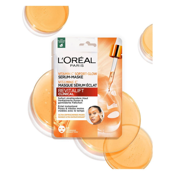 Paquete de 5 - Mascarillas en láminas - Mascarilla de suero radiante con vitamina C clínica Revitalift