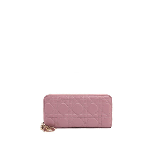 Portefeuille Dior Lady Dior Leather - Pink - Femme