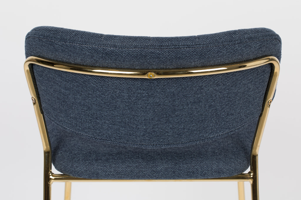Jolien - Bar & Counter Stool - Fabric - Gold/Dark Blue