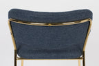 Jolien - Bar & Counter Stool - Fabric - Gold/Dark Blue