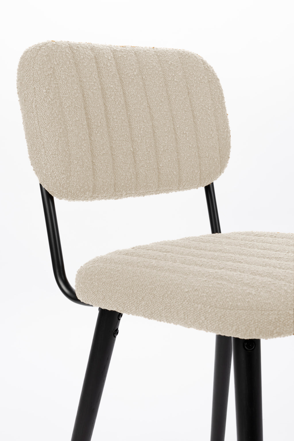 Jake Bouclé - Dining Room Chair - Solid Oak - Off-White