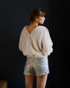 Anika Angora Cardigan in Dune Beige