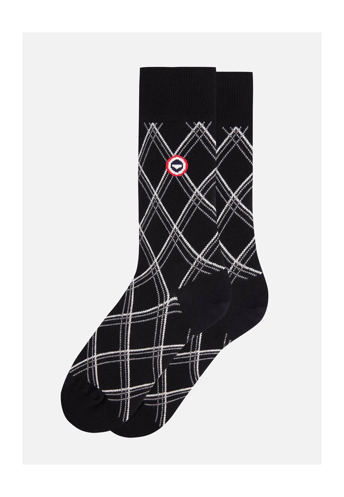 Calcetines De Media Caña De Cuadros Fantasía Lucas Tartan - Negro