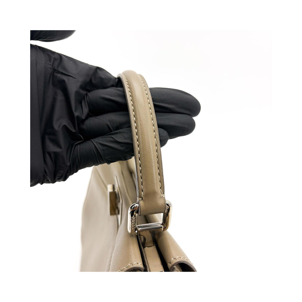Sac À Main Fendi Peekaboo Regular Cuir - Beige