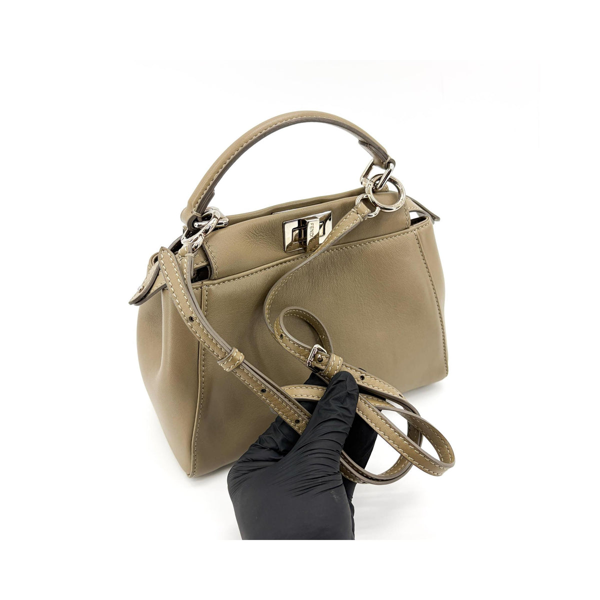 Sac À Main Fendi Peekaboo Regular Cuir - Beige