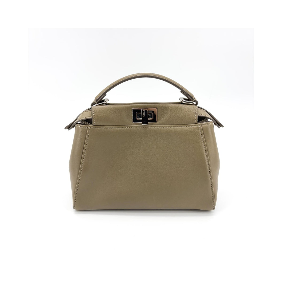 Sac À Main Fendi Peekaboo Regular Cuir - Beige