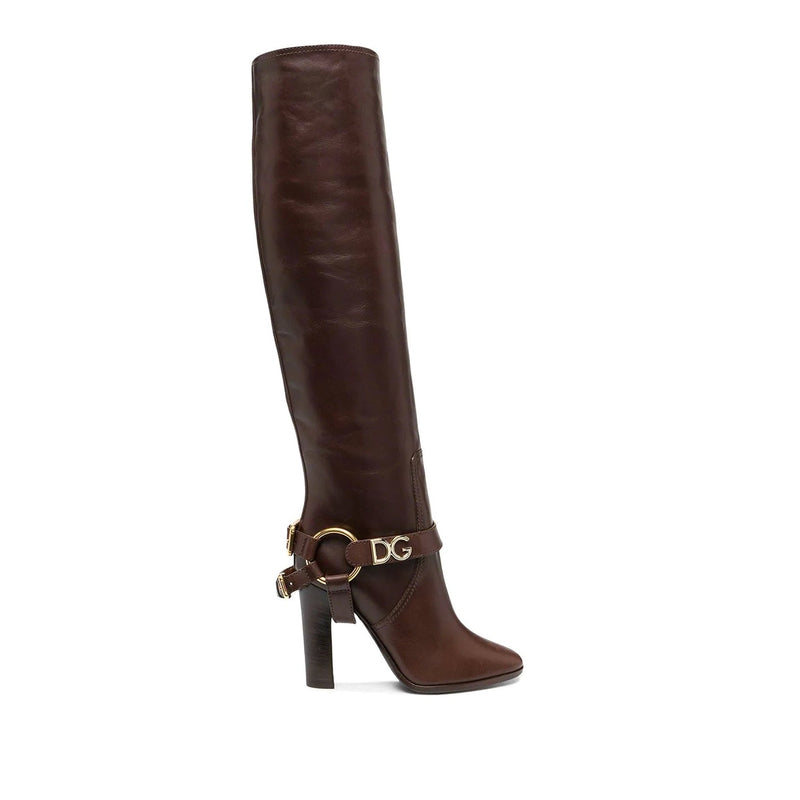 Bottes - Dolce & Gabbana Leather Knee  - Brown