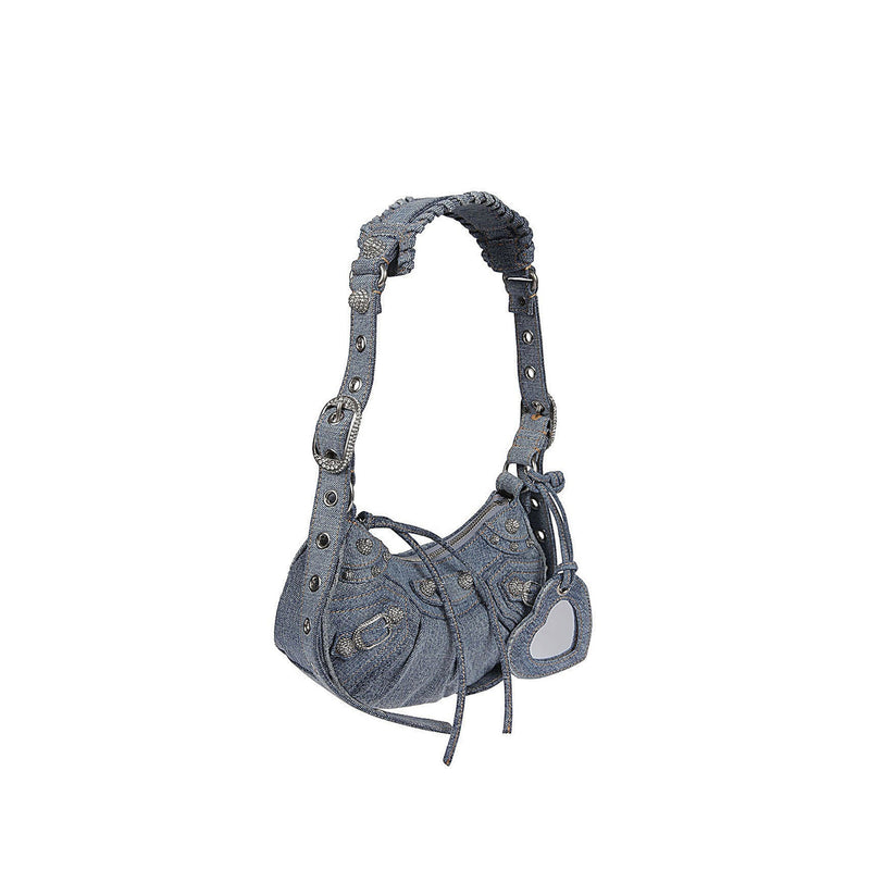 Balenciaga Le Cagole Xs Denim Shoulder Bag - Blue - Woman