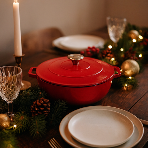 Sauteuse En Fonte D'Acier Ronde - Rouge