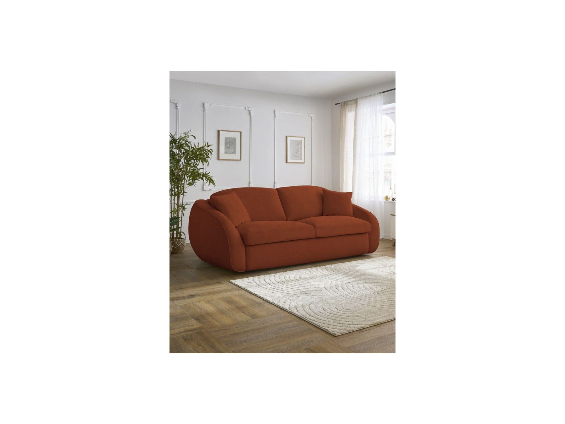 Cezanne Straight Sofa Bed with Express Opening and Smooth Fabric
