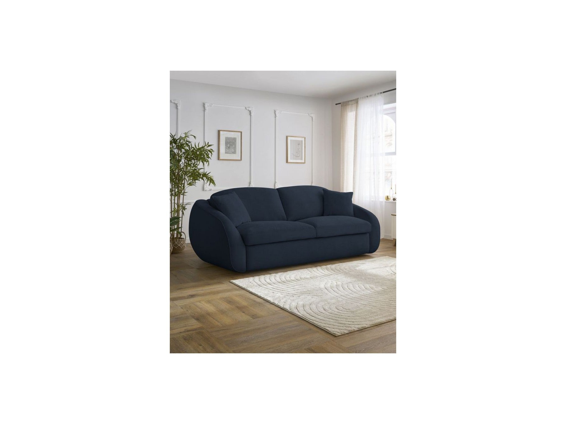 Cezanne Straight Sofa Bed with Express Opening and Smooth Fabric