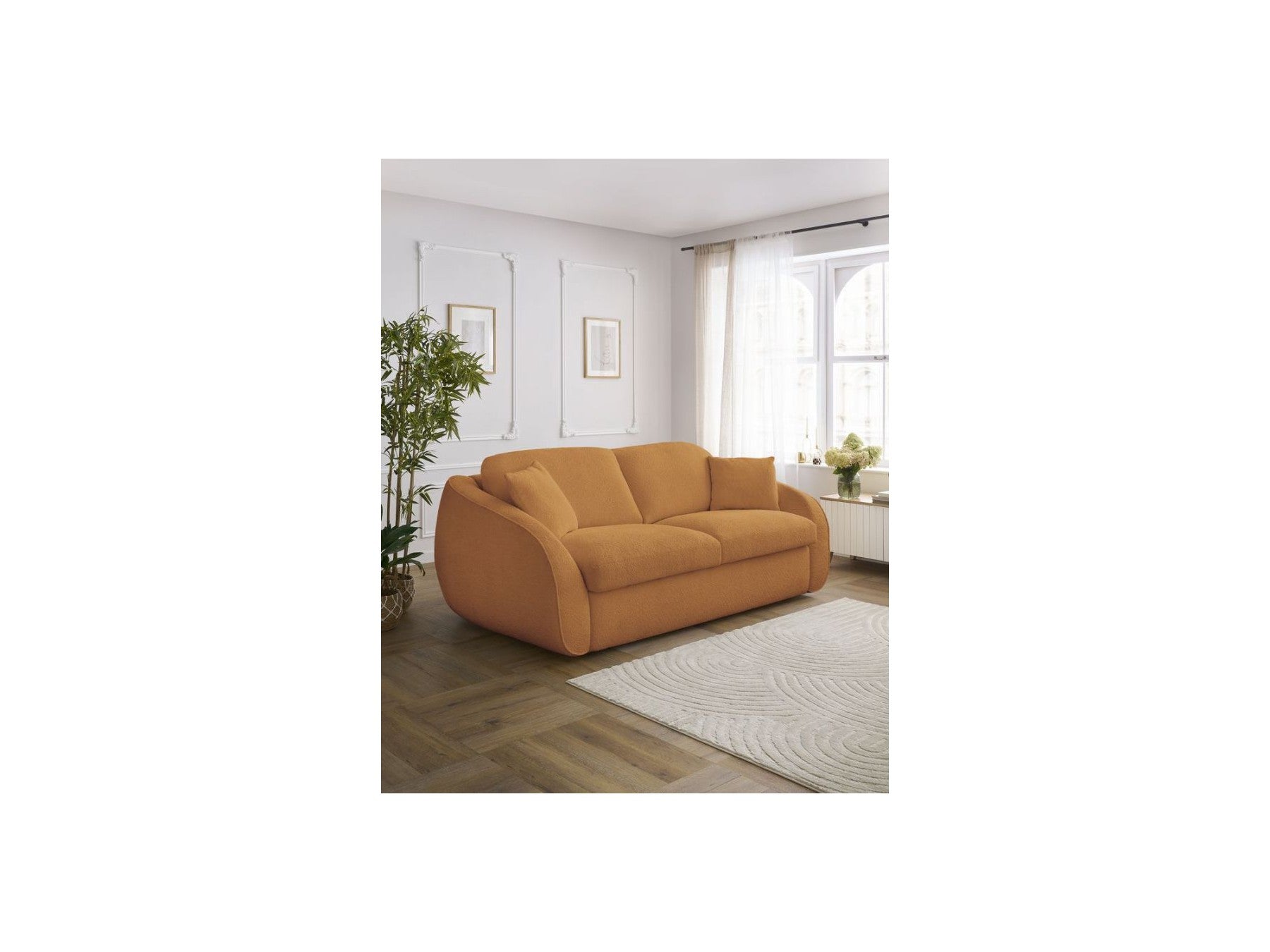Cezanne - Straight Sofa Bed with Express Opening - Bouclé Fabric