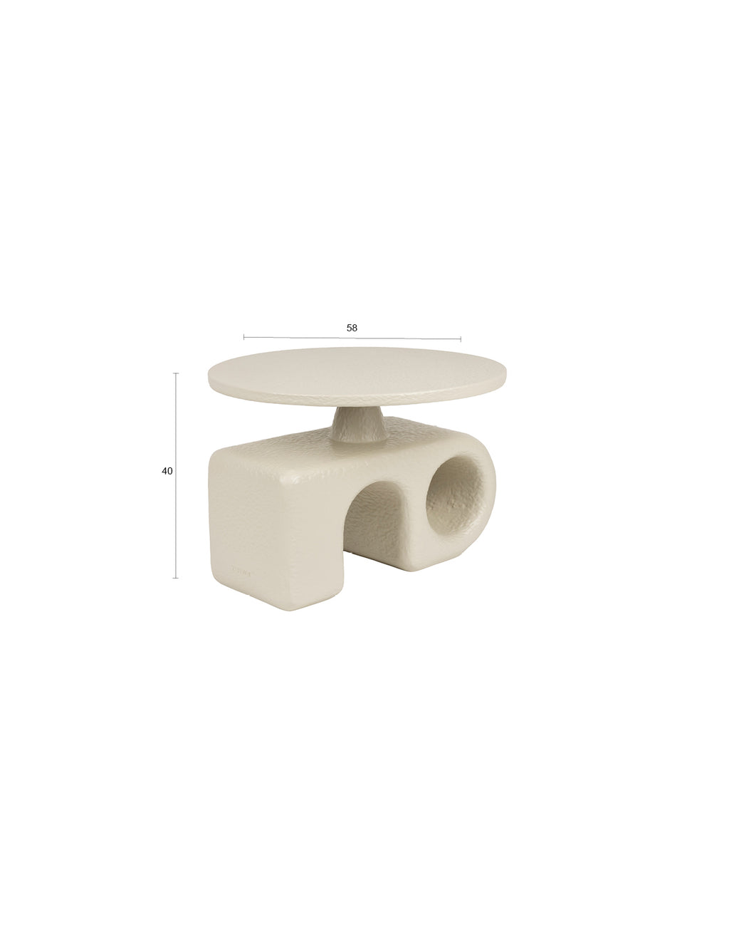 Hermit - Side Table - Resin - Beige/White