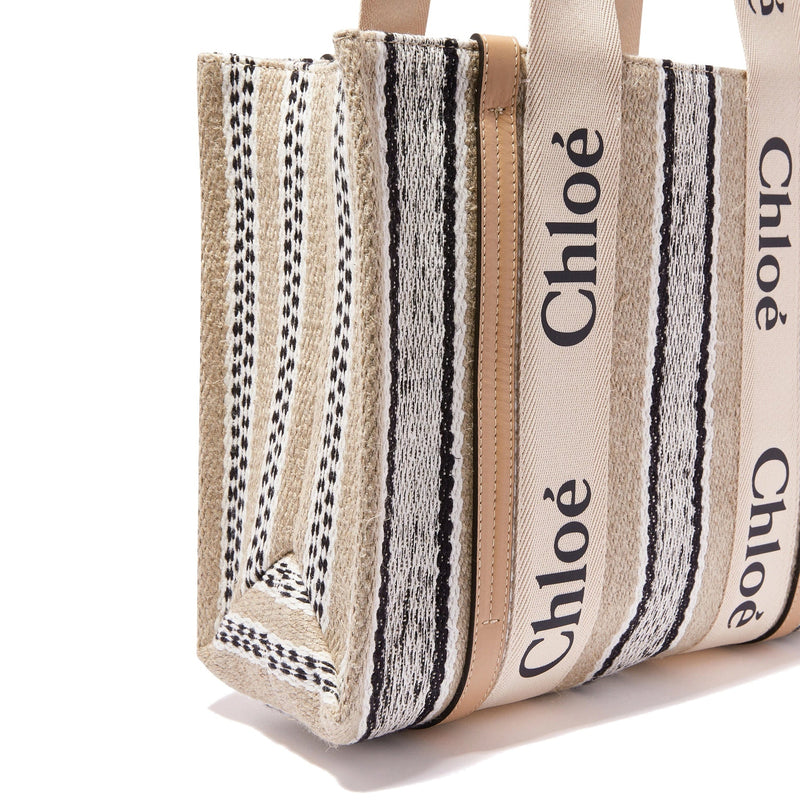 Bolso tote mediano Chloé Woody - Mujeres - Beige