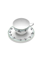 Midnight Flowers - Lot De 2 Tasses À Cappuccino + Soucoupes - Porcelaine Bone China - Blossom Milk