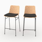 Faro - Set of 2 Central Island Chairs in Natural and Black Material