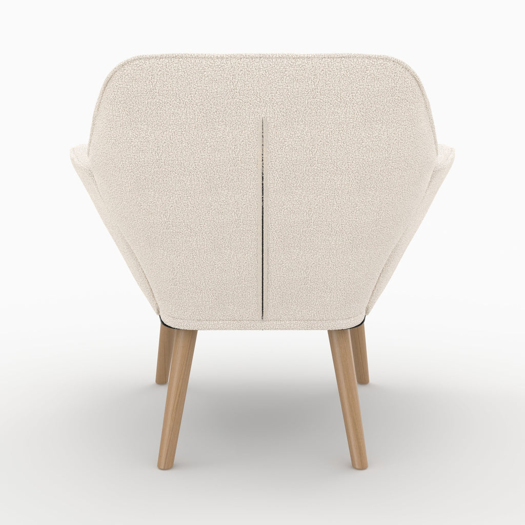 Simba - White Bouclé Fabric Armchair