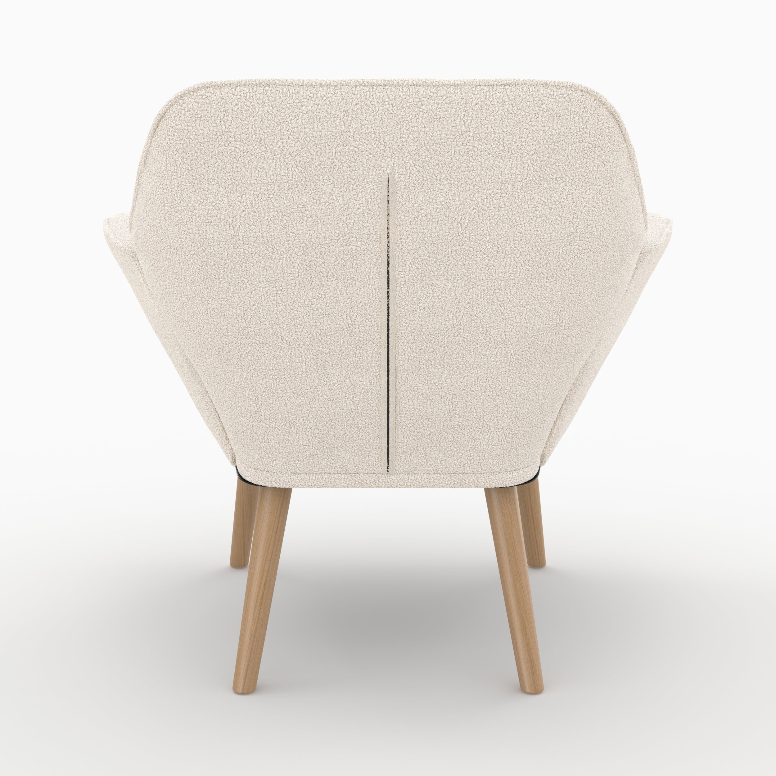 Simba - White Bouclé Fabric Armchair