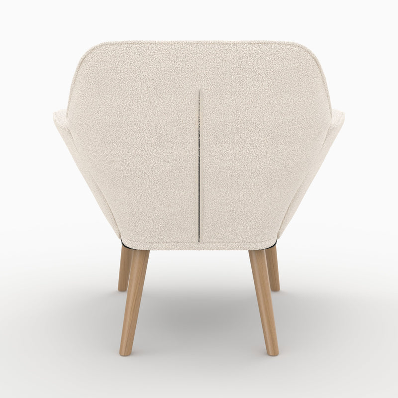 Fauteuil Simba en tissu bouclé blanc