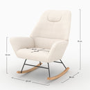 fauteuil balancelle shaun en tissu boucle blanc