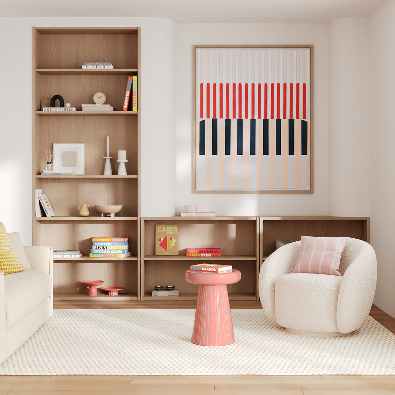 Fauteuil Naya en tissu bouclé blanc