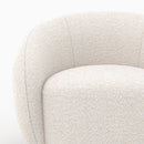 Fauteuil Naya en tissu bouclé blanc