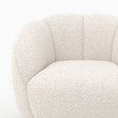 Fauteuil Ysé en tissu bouclé blanc