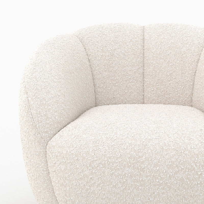 Fauteuil Ysé en tissu bouclé blanc