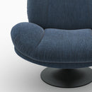 Fauteuil Ricci pivotant en tissu effet velours bleu nuit