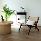 Kilka - Fauteuil En Bois De Teck Et Tressage Chevron En Rotin