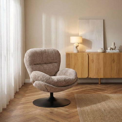 Ceres - Fauteuil Rotatif 1 Place - Tissu Taupe