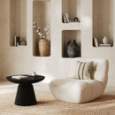 Fauteuil Teddy en tissu bouclé blanc