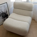 Fauteuil Teddy en tissu bouclé blanc