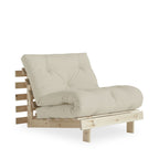 Roots - Fauteuil Convertible - Bois Naturel Et Tissu - Beige
